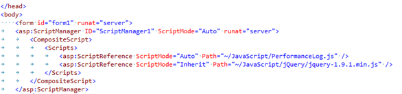 Performance Log Javascript Script Manager